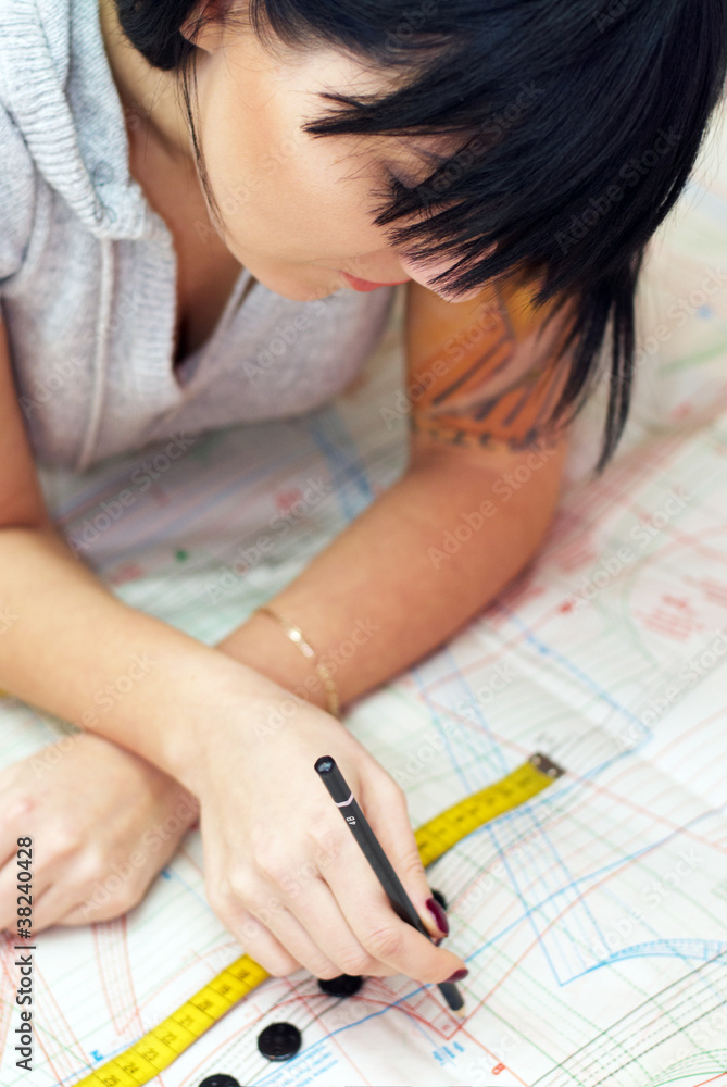 young seamstress measuring distance young seamstress measuring distance