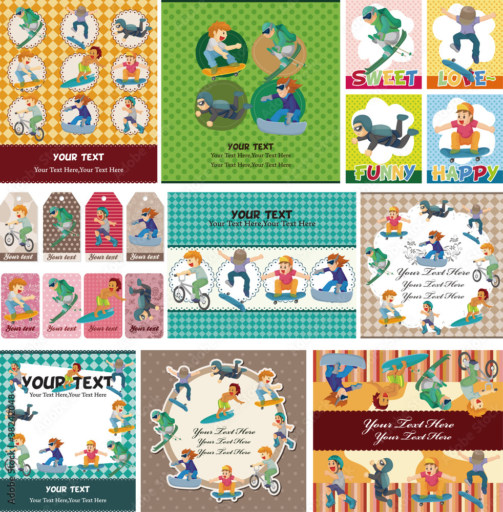 Fototapeta premium cartoon Extreme sport card