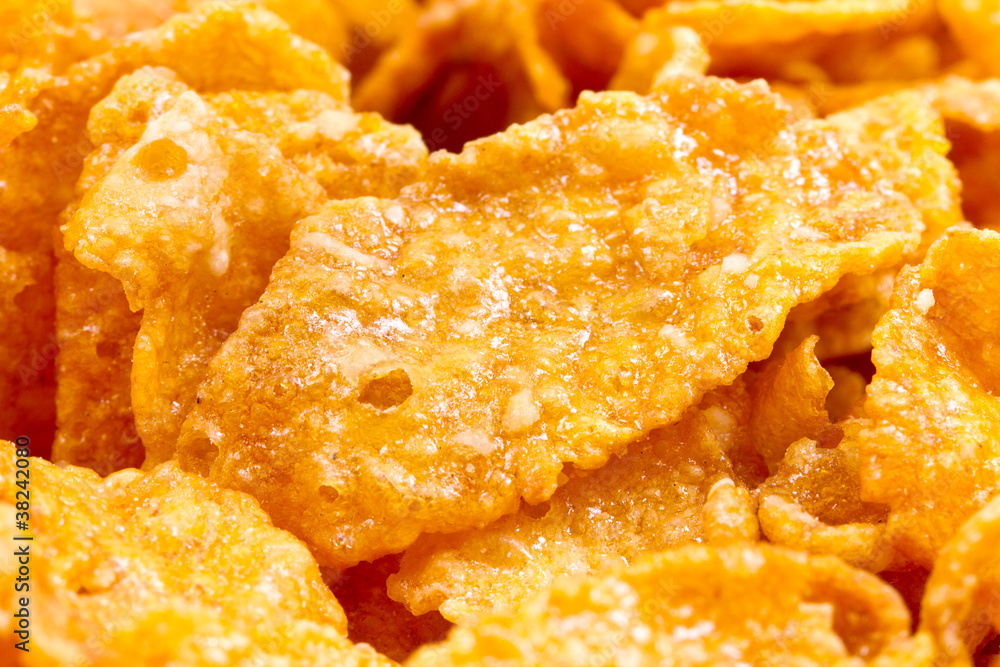 Breakfast corn flakes macro Breakfast corn flakes macro