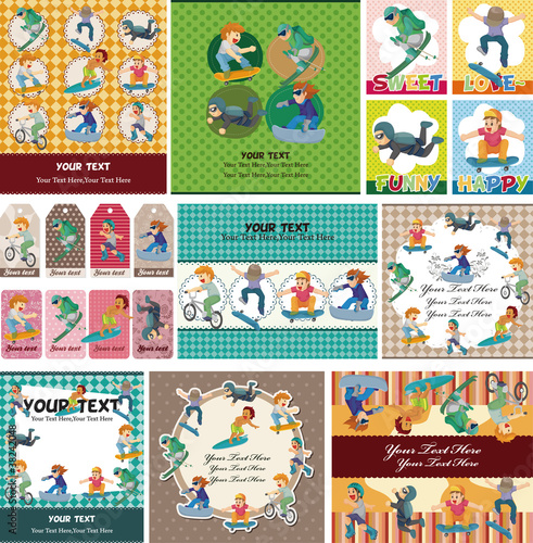 cartoon Extreme sport card