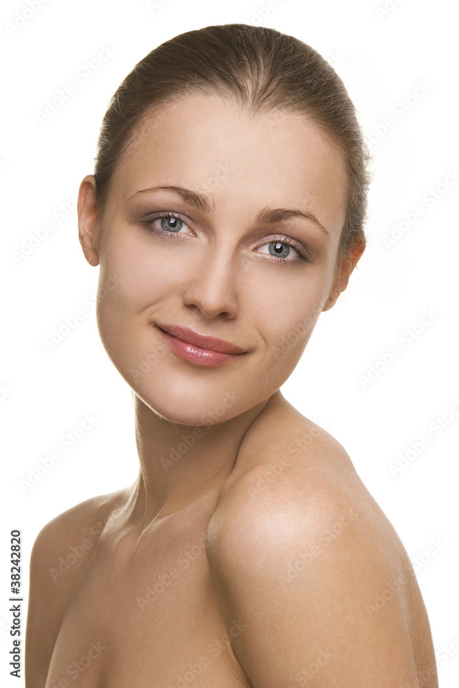 beautiful woman's portrait isolated on white background beautiful woman's portrait isolated on white background