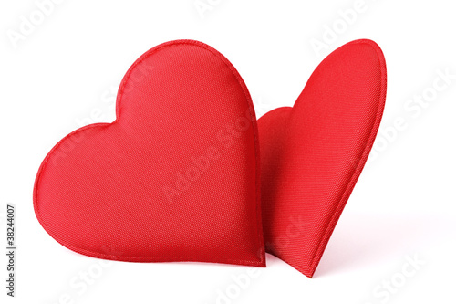 Fabric Red Hearts