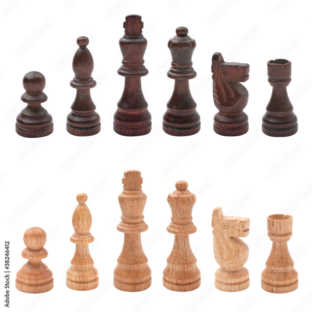 Schachfiguren einzeln, freigestellt Schachfiguren einzeln, freigestellt