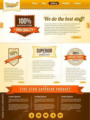 Vector vintage guarantee website template