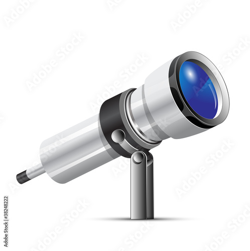 Telescope on white vector format