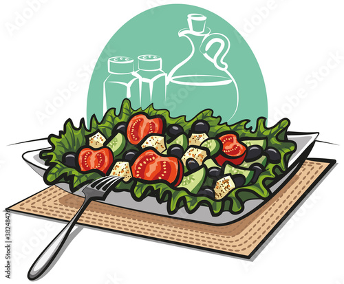 fresh greek vegetable salad