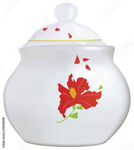 sugar bowl in vector