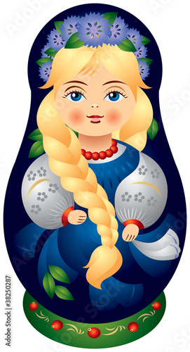 Matryoshka doll with the plait