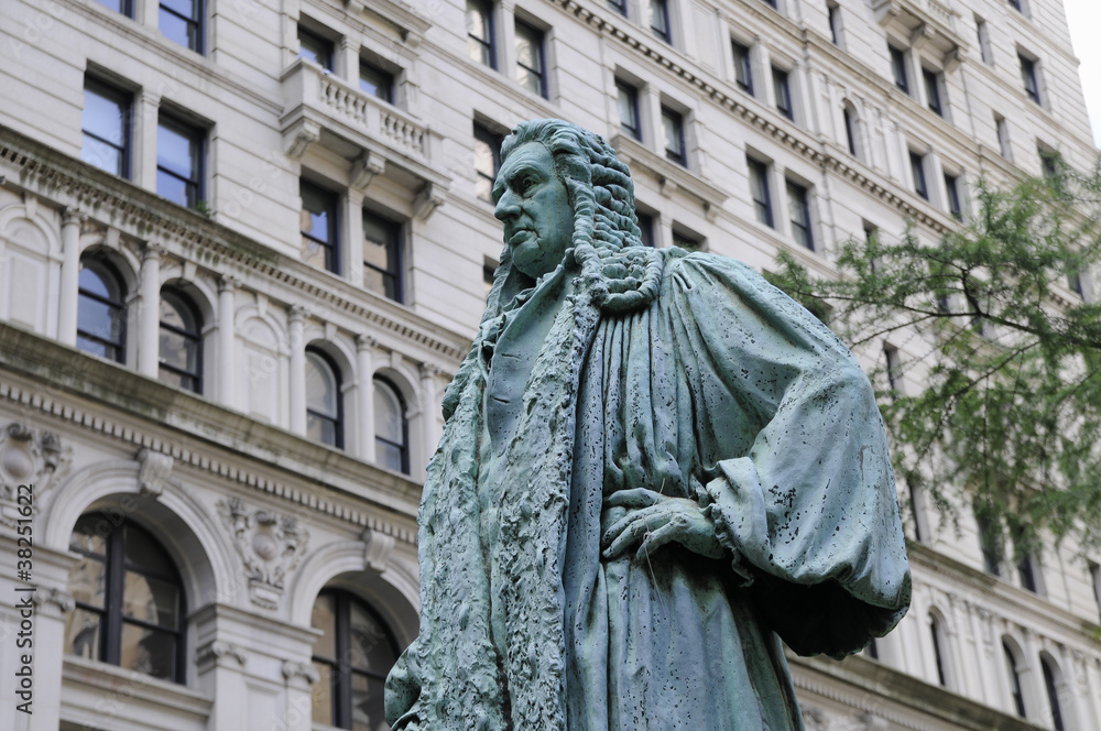 John Watts Statue, Trinity Church, Wall Street, New York, USA