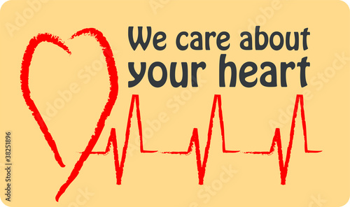 Vector illustration - we care about your heart