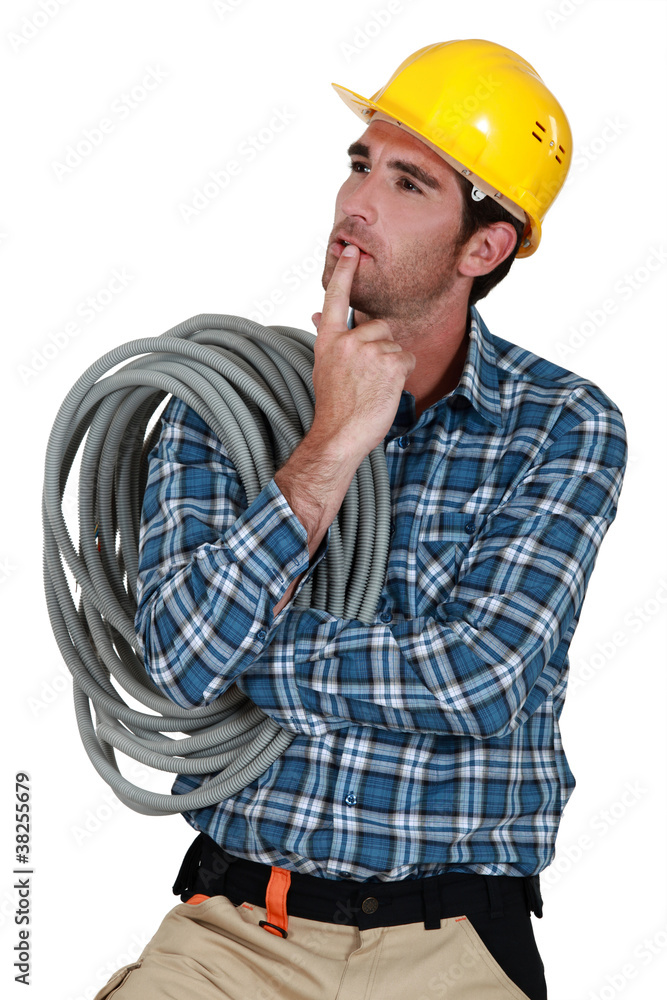 Pensive electrician Pensive electrician