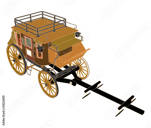 Stagecoach Without  Horses Vector 03