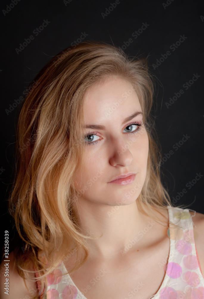 blonde on a black background blonde on a black background