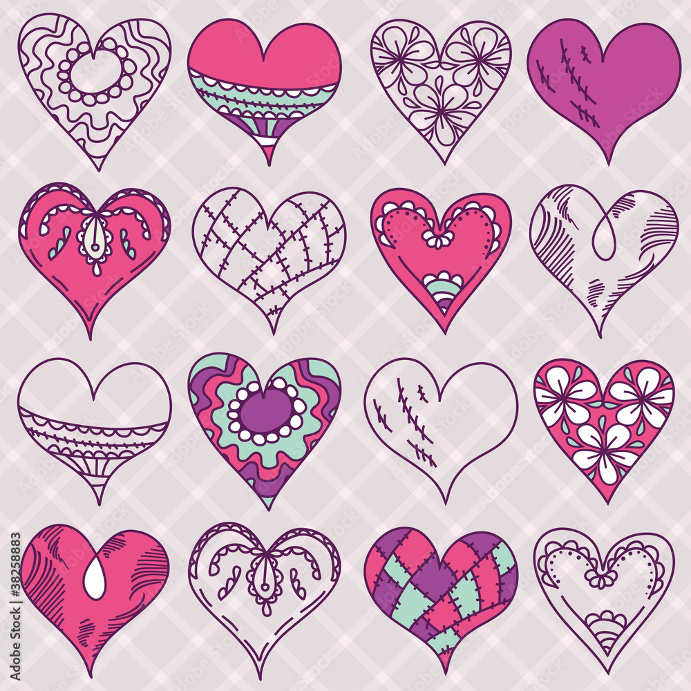 hand drawing valentines heart, vector