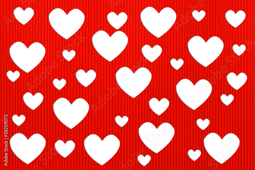 Valentine's day hearts background with Corrugated paper craft on