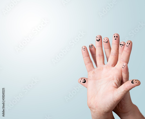 finger smileys with copyspace