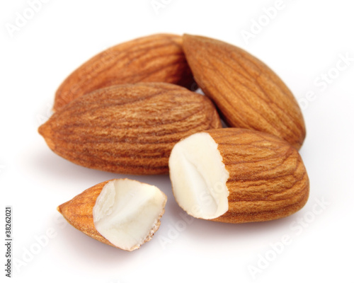 Almonds in closeup