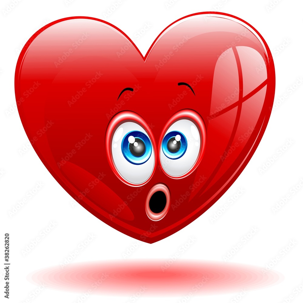 Cuore Amore Fumetto-Amazed Heart Love Cartoon-Vector Cuore Amore Fumetto-Amazed Heart Love Cartoon-Vector