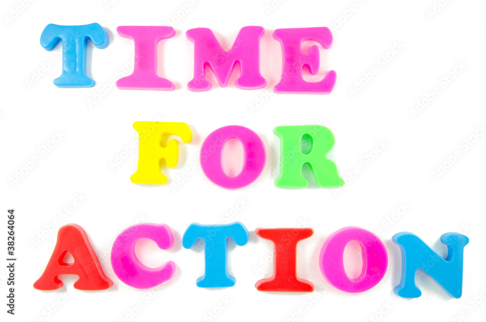 time for action written in fridge magnets time for action written in fridge magnets
