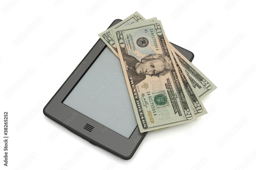 Touch e-reader with money Touch e-reader with money