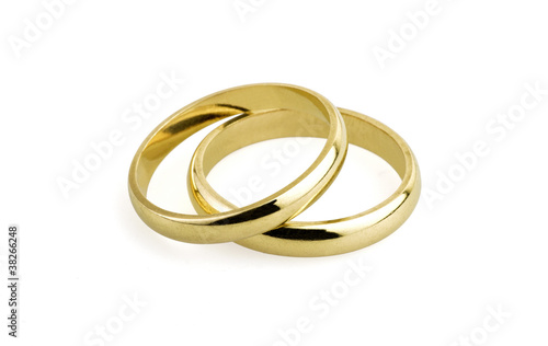 old wedding rings (clipping path )