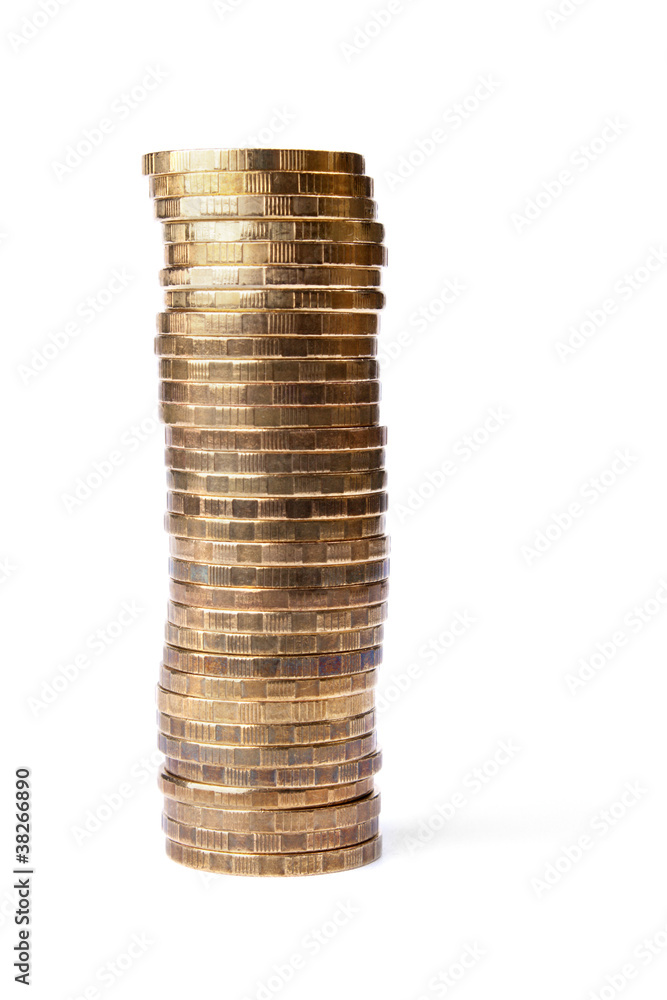 The Stock of Russian Coins on White Background The Stock of Russian Coins on White Background