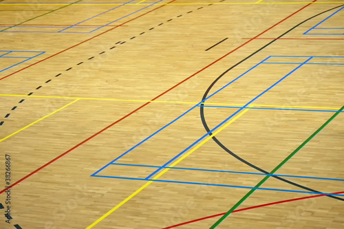 Colorful lines in a gym