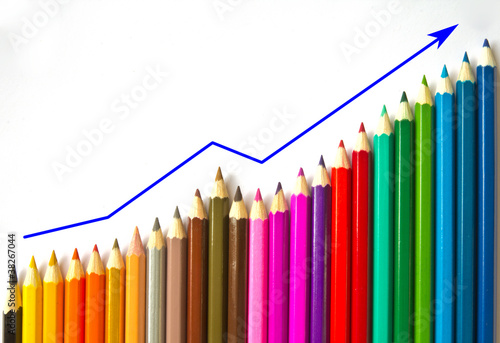 colored pencils and graph