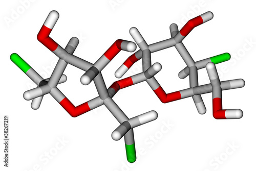 Sucralose sticks molecular model