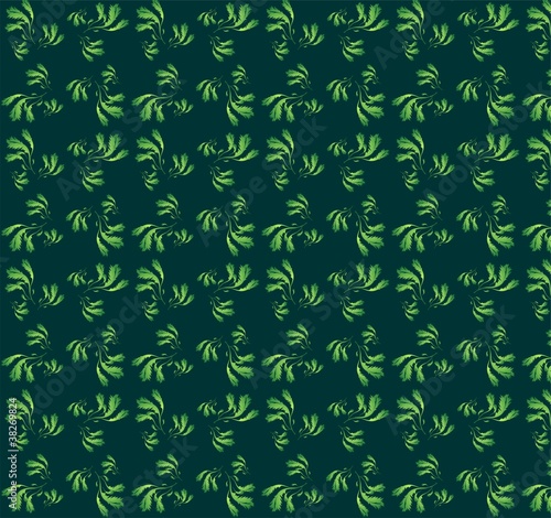 Leaves on a green background