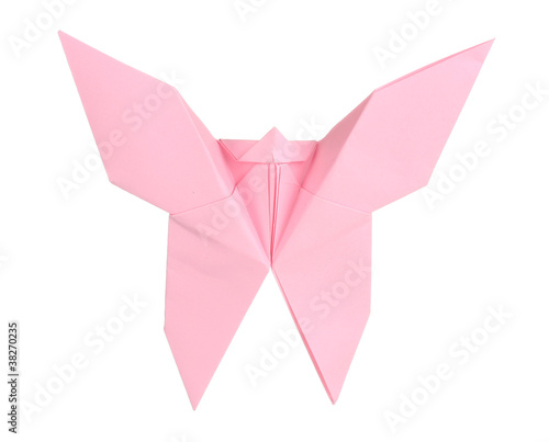 Photography Origami paper butterfly isolated on white