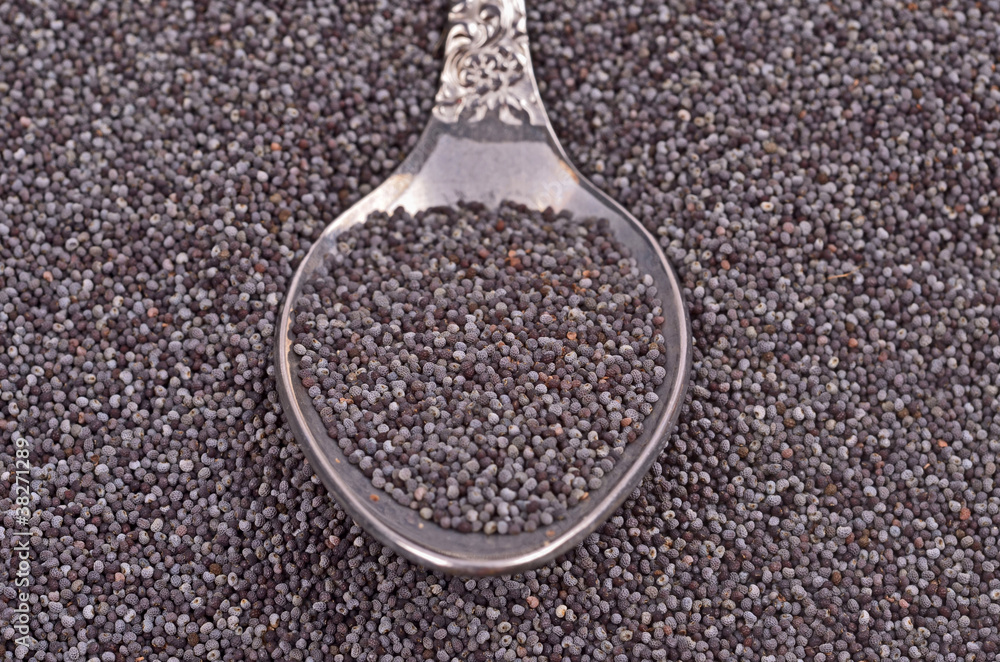 poppy seeds , close-up