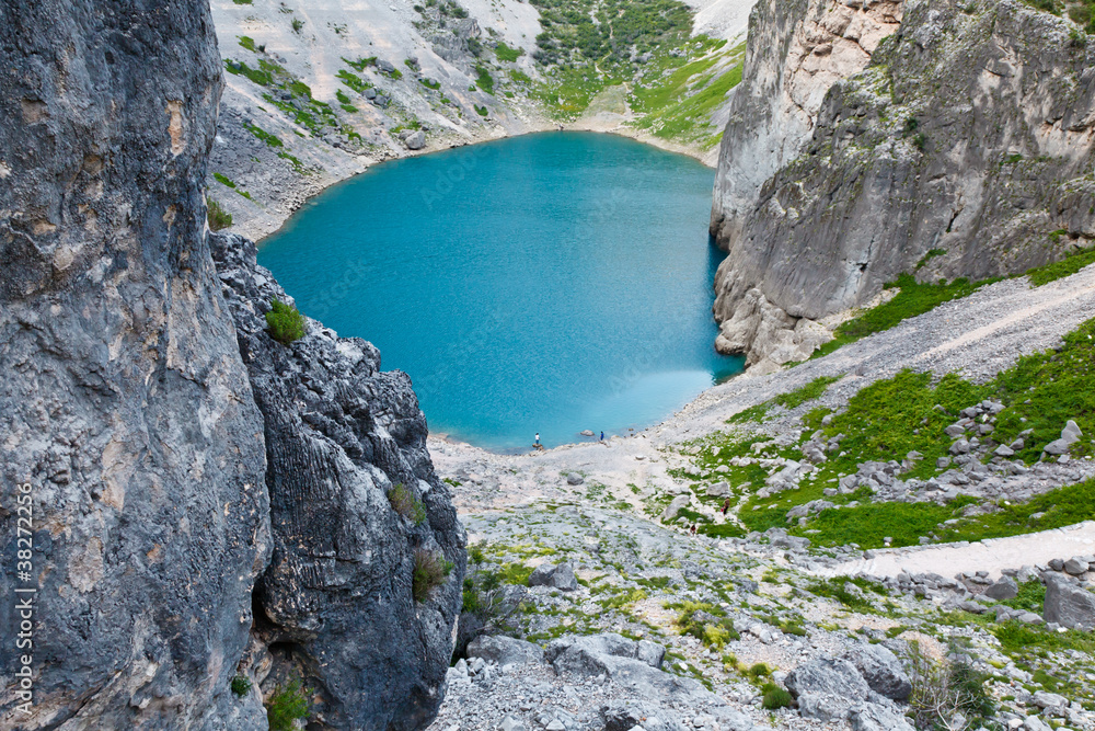 Imotski Blue Lake in Limestone Crater near Split, Croatia