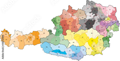 Obraz na płótnie Österreich-Postleitzahlen w salonie