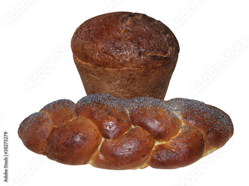 rye bread and bread with poppy seeds