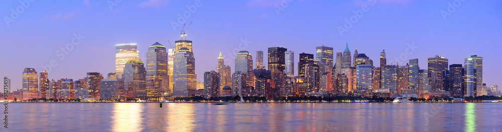 New York City Manhattan dusk panorama