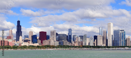 Chicago skyline over Lake Michigan