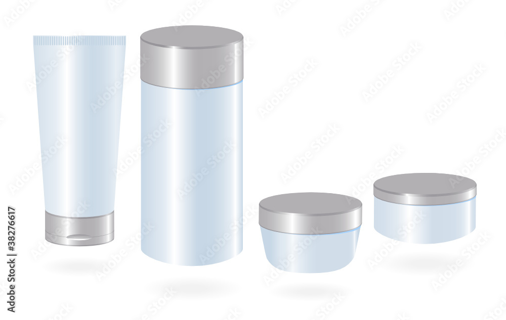 Set of cosmetic container templates. Set of cosmetic container templates.