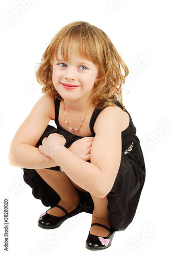 sitting girl photo