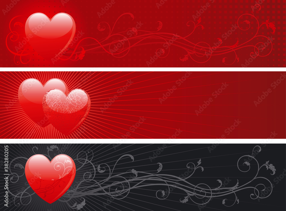 Vector set of valentines banners