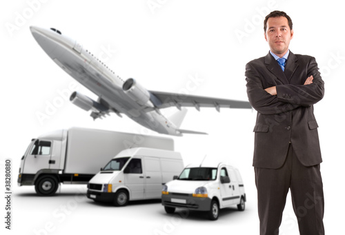 Businessman and transport l...