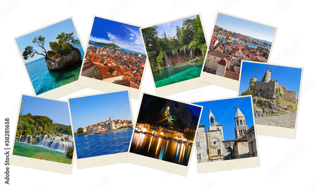 Fototapeta premium Stack of Croatia travel photos