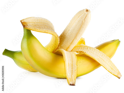 Ripe banana isolated on white background