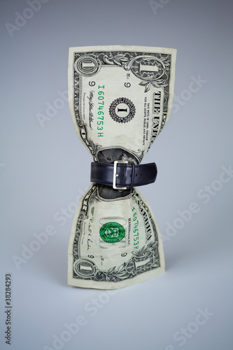 tighten belt on dollar concept