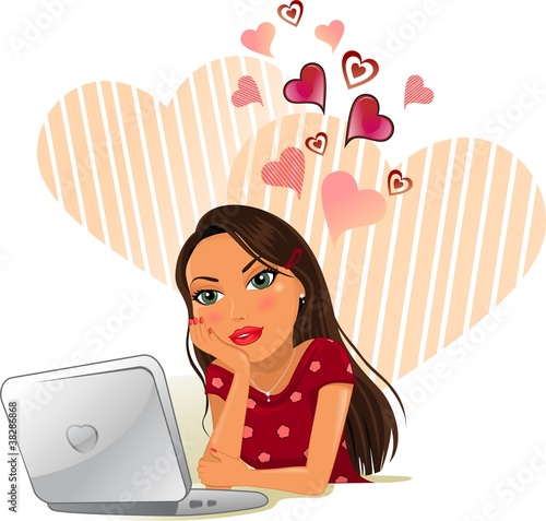 Girl in love online photo