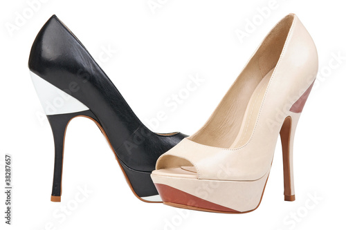 Two party pumps isolated over white, with clipping path
