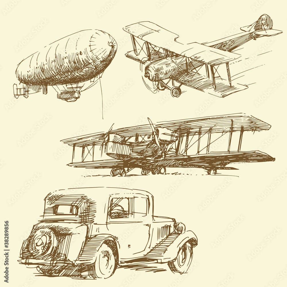 Fototapeta premium old times - hand drawn collection