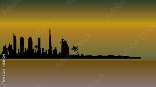 Dubai desert skyline
