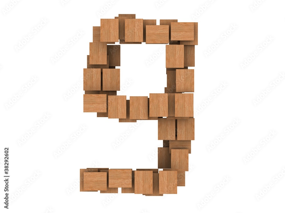 illustration of a abstract wood number 9 illustration of a abstract wood number 9