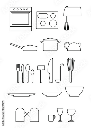 küchenutensilien symbol set